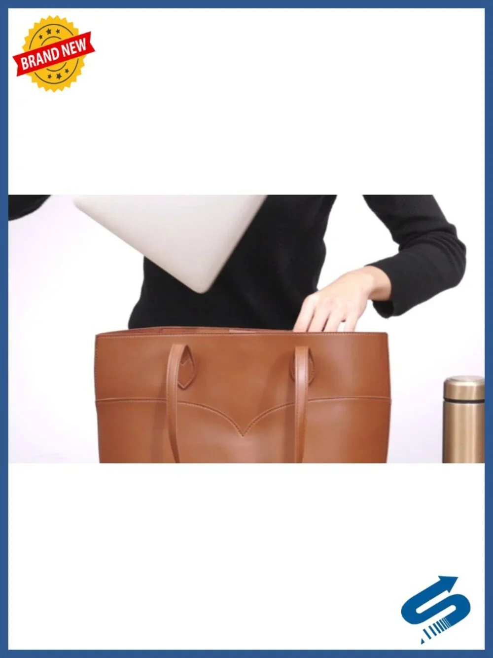 Vegan Leather Tote Bag with Detachable Clutch Purse, A4 Shoulder Handbag,